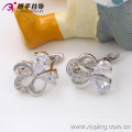 29242 Chine gros bijoux en alliage de cuivre boucle d&#39;oreille, boucle d&#39;oreille cerceau zircon en forme de fleur pour les filles